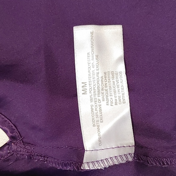 Lace and Satin Slip Dress Purple Size Medium - Picture 8 of 12